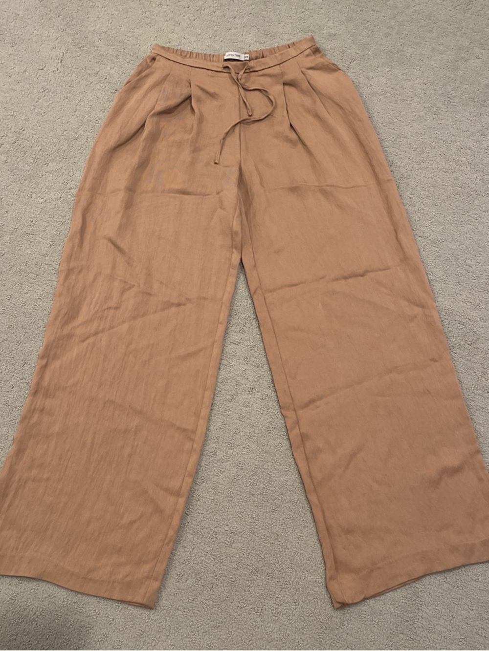 Brand new Wide Leg tan Drawstring Pants